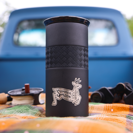 Buck Moon Early Riser Black Tumbler
