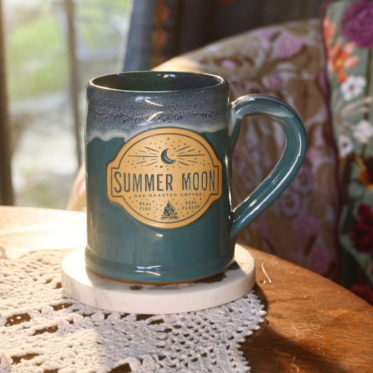 Real Fire Rancher Mug Peacock with Blue White