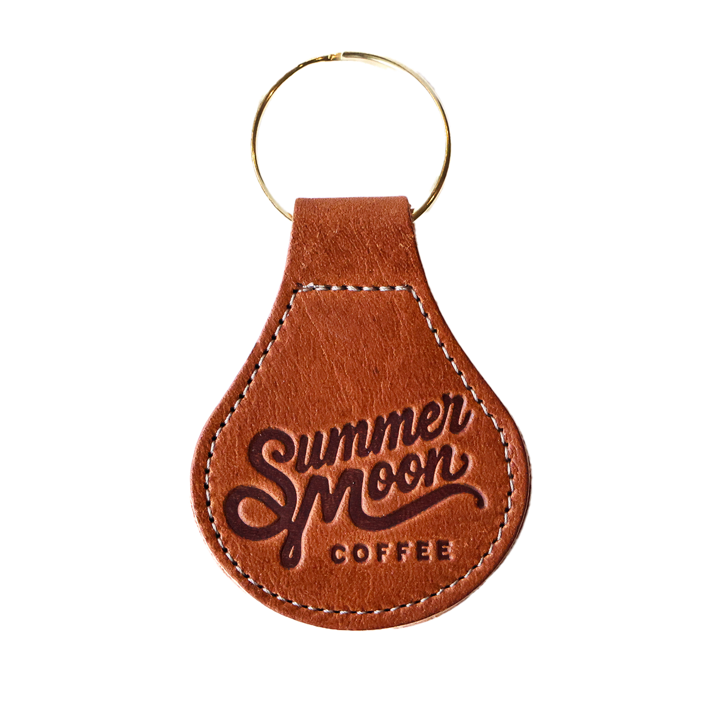 Summer Moon Leather Keychain