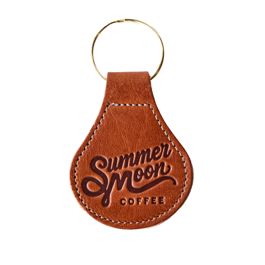 Summer Moon Leather Keychain