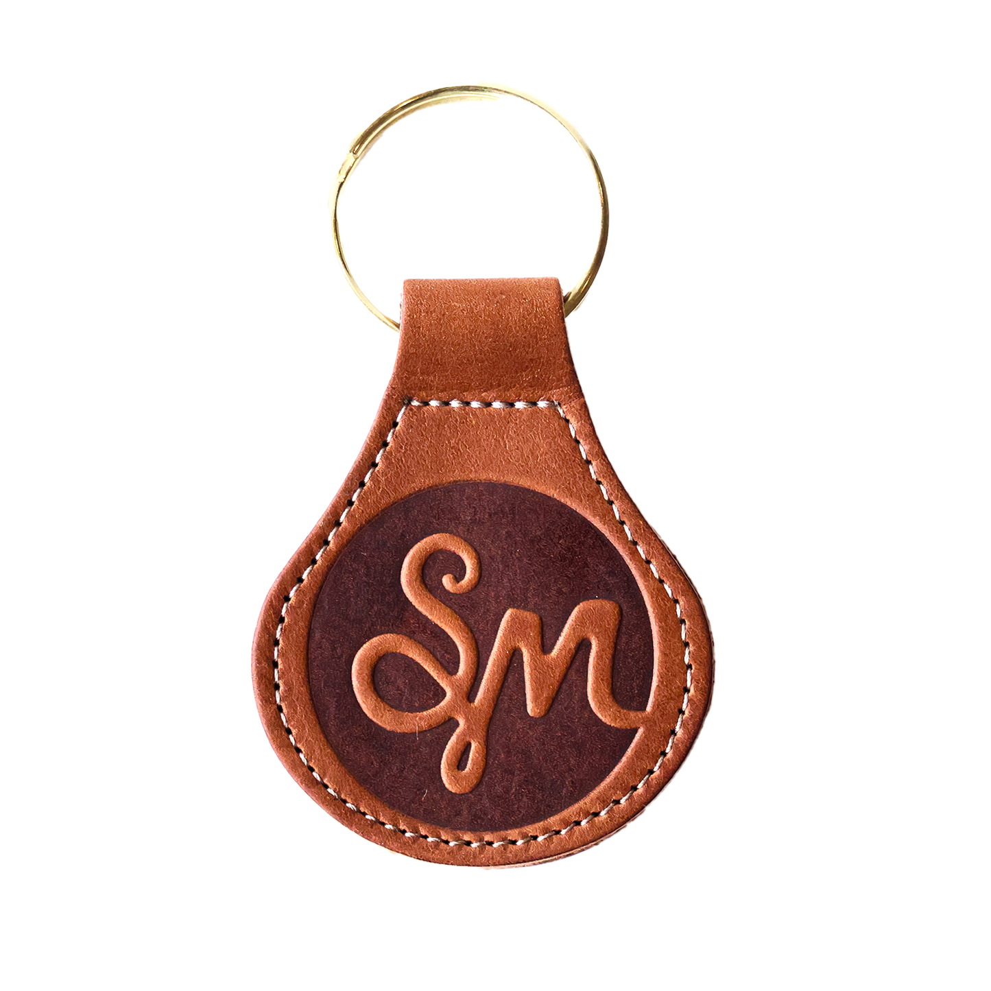 Monogram Leather Keychain