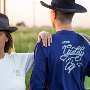 Navy Giddy Up Long-Sleeve Tee