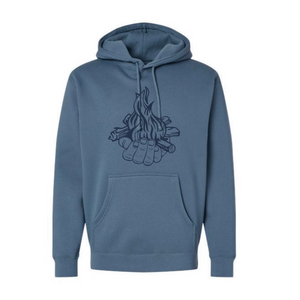 Storm Blue Hand Flame Hoodie Summer Moon Coffee