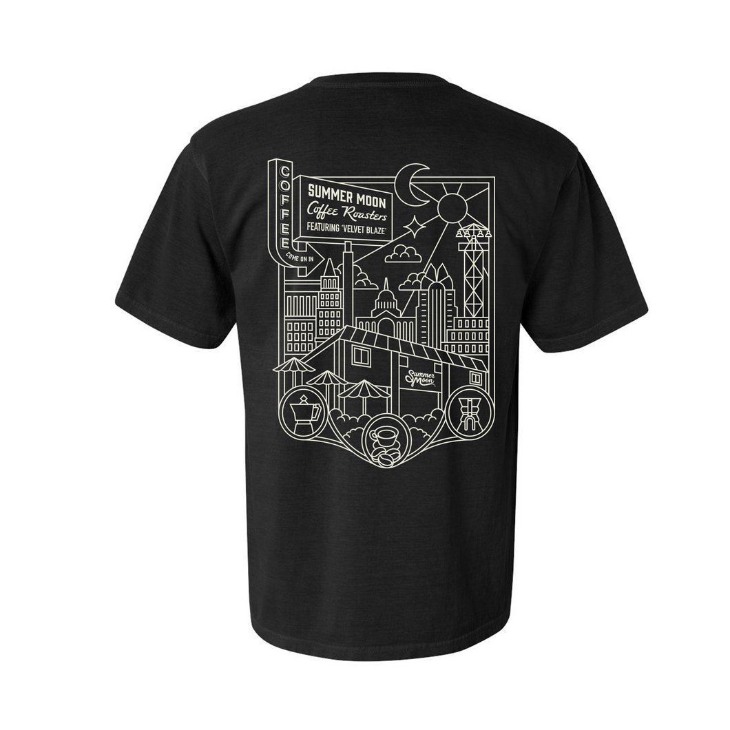 Ink Black Austin Mural Tee