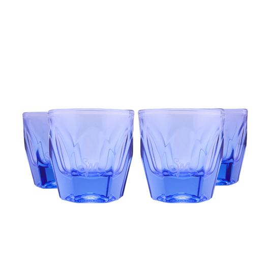 Blue "Moontado" Glass-Case of 4